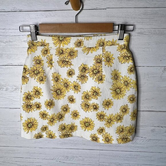 Forever 21 Skirt Juniors Size Small Sunflower Daisy Button Down Mini Springtime - Picture 10 of 16